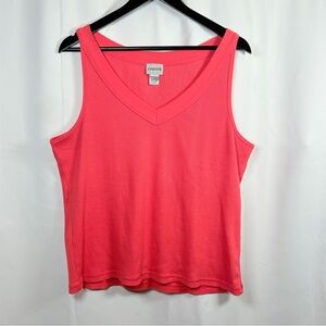 Chico’s Red Ribbed Tank‎ Top Size 3 XL | Sleeveless Casual Essential